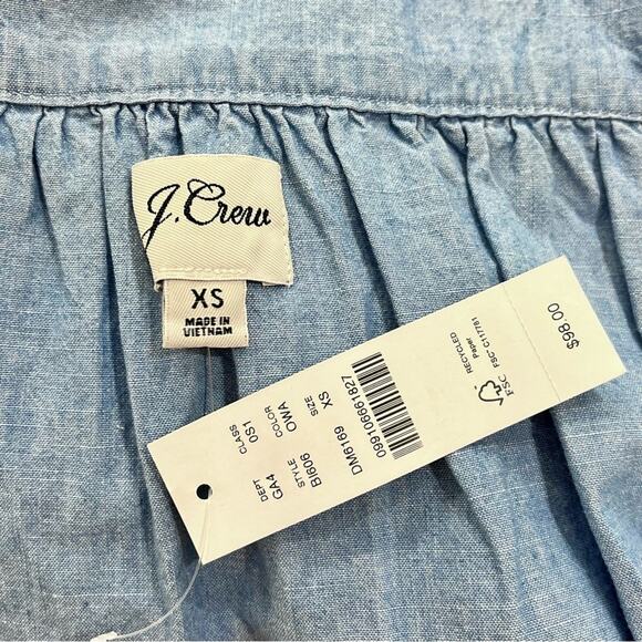 J. Crew Square Neck Chambray Dress Blue - Picture 2 of 9